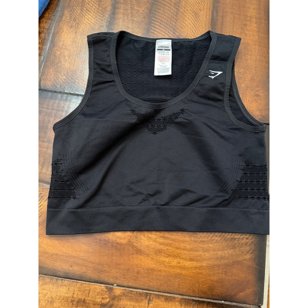 Gymshark Energy+ Seamless Crop Top Black Sleeveless Workout Tank XL B1A5O